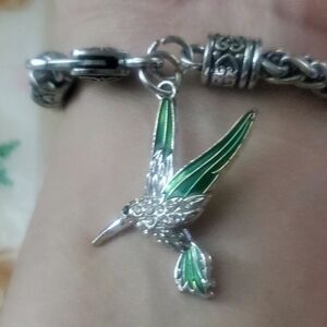 Stylish Silver Hummingbird Bracelet